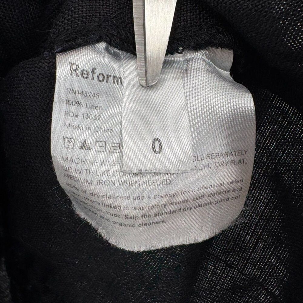 Reformation Libra Bustier Linen Top, Sz 0, Black White Sexy Reputation Edgy - Picture 10 of 10